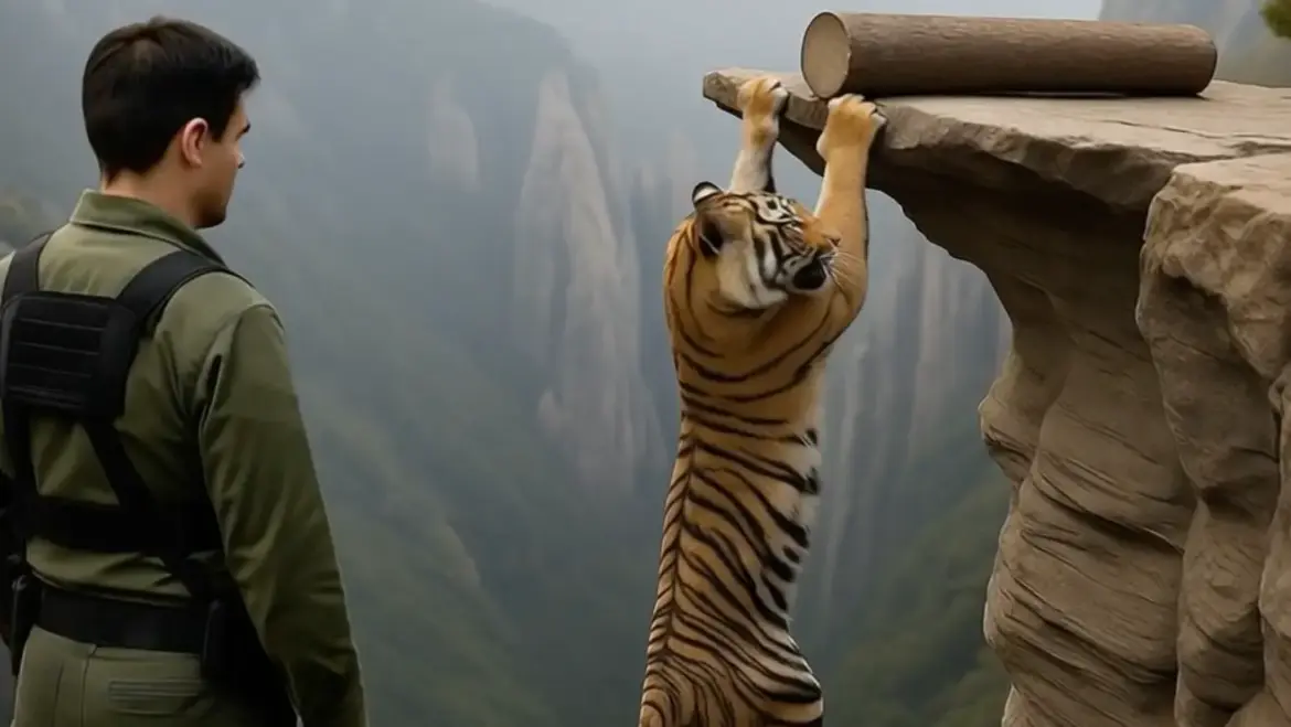 A man risks all to save a tigress trapped on a cliff! And what follows will leave you speechless…